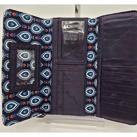 Vera Bradley Womens Fabric Wallet Paisley Pattern With Zipper & Card Slots - Picture 3 of 3